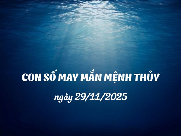 Tham khảo con số phát tài mệnh Thủy ngày 29/11/2025